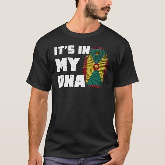 Es ist in meiner DNA Grenada Flag Fingerprint Männ T-Shirt (Vorderseite)