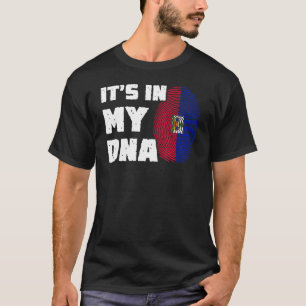 Es ist in meiner DNA Haitis Flag Fingerprint Männe T-Shirt