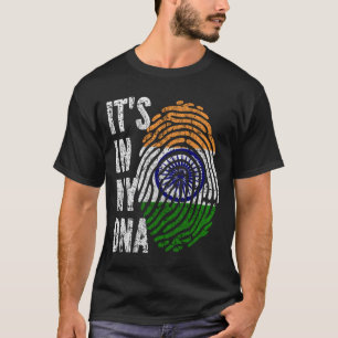 ES IST IN MEINER DNA Indien-Flagge Männer Frauen K T-Shirt