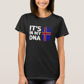 Es ist in meiner DNA isländischen Flagge Fingerpri T-Shirt