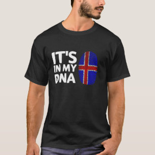 Es ist in meiner DNA isländischen Flagge Fingerpri T-Shirt