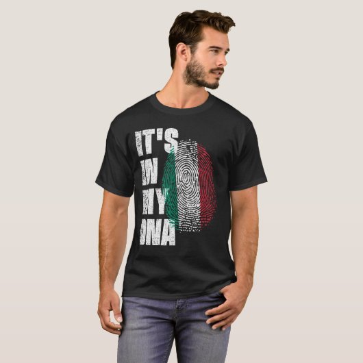 ES IST IN MEINER DNA, Italienische Flagge T-Shirt (Vorne ganz)
