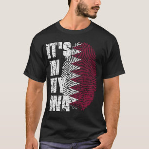 ES IST IN MEINER DNA Katar-Flagge Junge Mädchen Ge T-Shirt