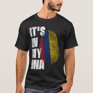 ES IST IN MEINER DNA Kolumbien-Flagge T-Shirt