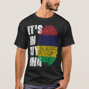 ES IST IN MEINER DNA Mauritius-Flagge Junge Mädche T-Shirt