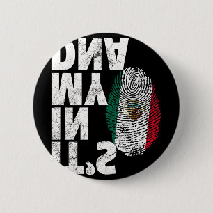 Es Ist In Meiner Dna Mexikanisch Mexiko Flagge Cin Button