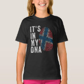 Es ist in meiner DNA - Norwegen-Flagge T-Shirt (Vorderseite)