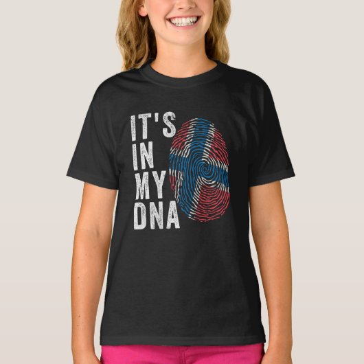 Es ist in meiner DNA - Norwegen-Flagge T-Shirt (Vorderseite)