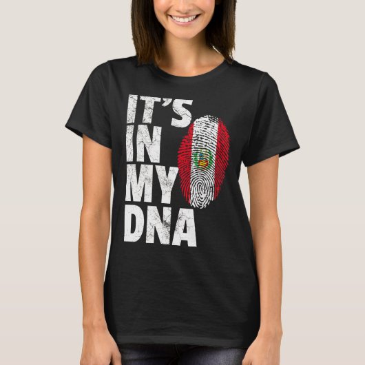 Es ist in meiner DNA Peru-Flagge Souvenir T-Shirt (Vorderseite)