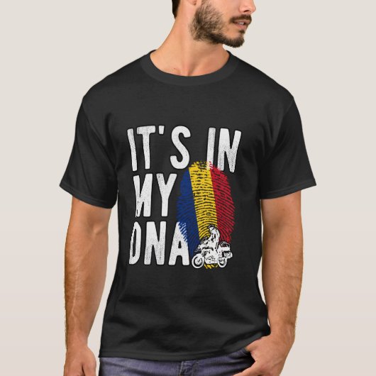 Es ist in meiner DNA Rumänien Flag rumänische Moto T-Shirt (Vorderseite)