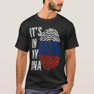 ES IST IN MEINER DNA Russische Fahne Männer Frauen T-Shirt