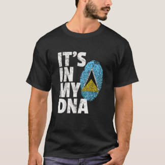 ES IST IN MEINER DNA Saint St. Lucia Flag Weihnach T-Shirt