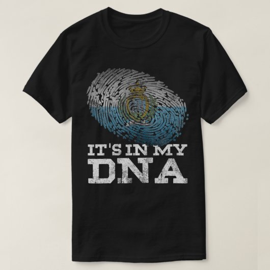 Es ist in meiner DNA San Marino Länderflagge Vinta T-Shirt (Design vorne)