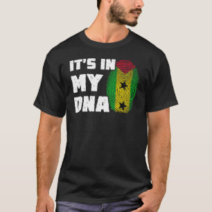 Es ist in meiner DNA Sao Tome Flagge Fingerabdruck T-Shirt