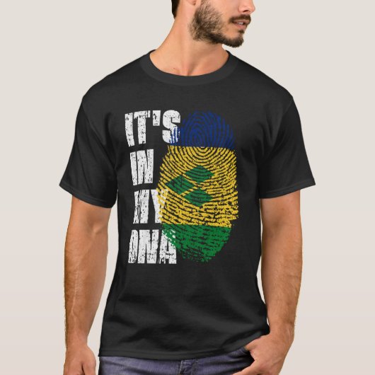 ES IST IN MEINER DNA St Vincent & Grenadines Flag T-Shirt (Vorderseite)