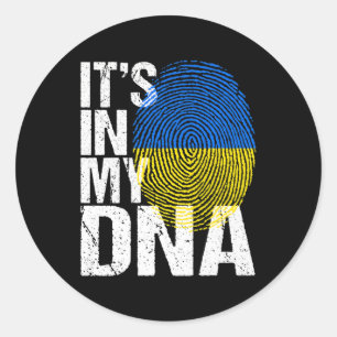 Es ist in meiner DNA Ukraine ukrainische Flag Retr Runder Aufkleber
