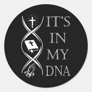 Es Ist In Meiner Dna Vertraue Gott Jesus Christlic Runder Aufkleber