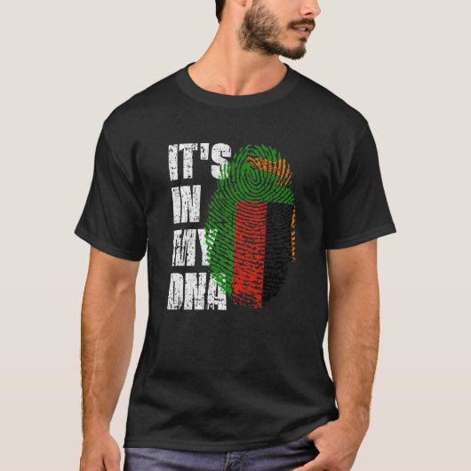 ES IST IN MEINER DNA Zambia Flag Sambia T-Shirt (Vorderseite)