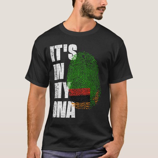 ES IST IN MEINER DNA, Zambia Flag T-Shirt (Vorderseite)