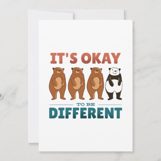 Es ist in Ordnung, anders zu sein Einladung (Vorderseite)