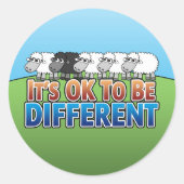 Es ist in Ordnung, ein anderes BLACK SHEEP zu sein Runder Aufkleber (Vorderseite)