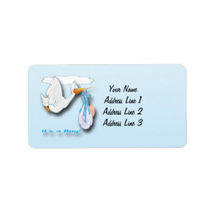 Es ist Jungen-Storch-Babyparty-Adressen-Etiketten Adressaufkleber