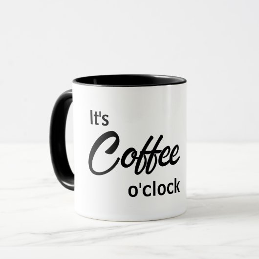 Es ist Kaffee Tasse um die Uhr (Vorderseite Links)