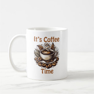 Es ist Kaffeezeit – Gemütliche Kaffeebohnen Kaffeetasse