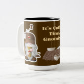 Es ist Kaffeezeit, Gnome! Zweifarbige Tasse (Vorderseite Links)