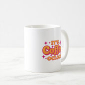 "Es ist Kaffeezeit" Helles Rosa und Orange Tasse (VorderseiteRechts)
