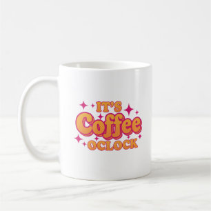 "Es ist Kaffeezeit" Helles Rosa und Orange Tasse