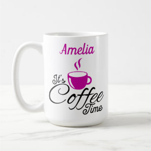 Es ist Kaffeezeit Pink Design Kaffeetasse