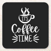Es ist Kaffeezeit Rechteckiger Pappuntersetzer (Vorderseite)
