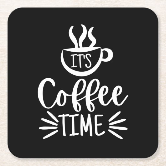 Es ist Kaffeezeit Rechteckiger Pappuntersetzer (Vorderseite)