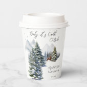 Es ist kalt außerhalb des verschneiten Wunderlande Pappbecher (Rückseite)