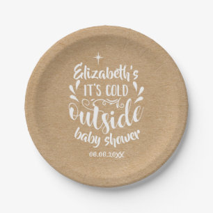 Es ist kalt draußen Baby Shower/Sprinkle Rustik Kr Pappteller