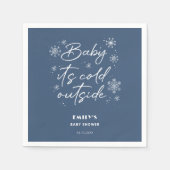 Es ist kalt draußen blaue Babydusche Serviette (Vorderseite)