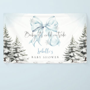 Es ist kalt draußen, blaue Schleife Baby Shower Pa Banner