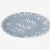 Es ist kalt draußen Blue Boy Winter-Baby-Party Pappteller (Schrägansicht)