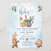 Es ist kalt draußen Gingerbrot Cookie Babydusche Einladung (Vorne/Hinten)