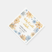 Es ist kalt draußen Golden Snowflakes Baby Serviette (Ecke)