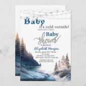 Es ist kalt draußen Landschaft, Natur Babydusche Einladung (Vorne/Hinten)