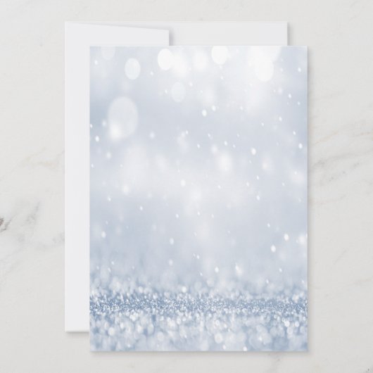 Es ist kalt draußen Pine Tree Bokeh Baby Dusche in Einladung (Rückseite)