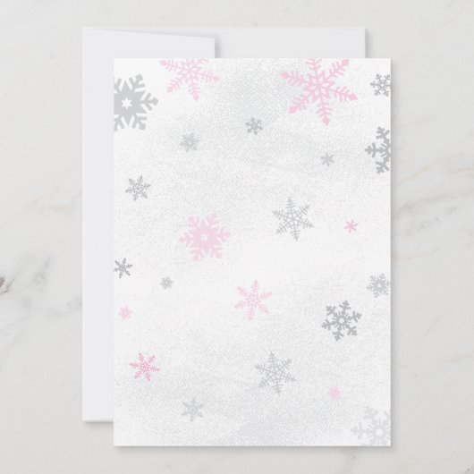 Es ist kalt draußen, rosa Babydusche Einladung (Rückseite)