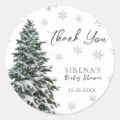 Es ist kalt draußen | Schneewinterbaum Kinderdusch Runder Aufkleber (Vorderseite)