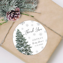 Es ist kalt draußen | Schneewinterbaum Kinderdusch Runder Aufkleber