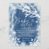 Es ist kalt draußen Snowflake Weihnachtsdusche Einladung (Vorne/Hinten)