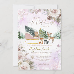 Es ist kalt draußen Wald Winter Baby Shower Einladung