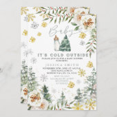 Es ist kalt draußen Weihnachten Blumenspül-Dusche Einladung (Vorne/Hinten)