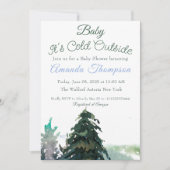 Es ist kalt draußen Weihnachtsbaumdusche Einladung (Vorderseite)